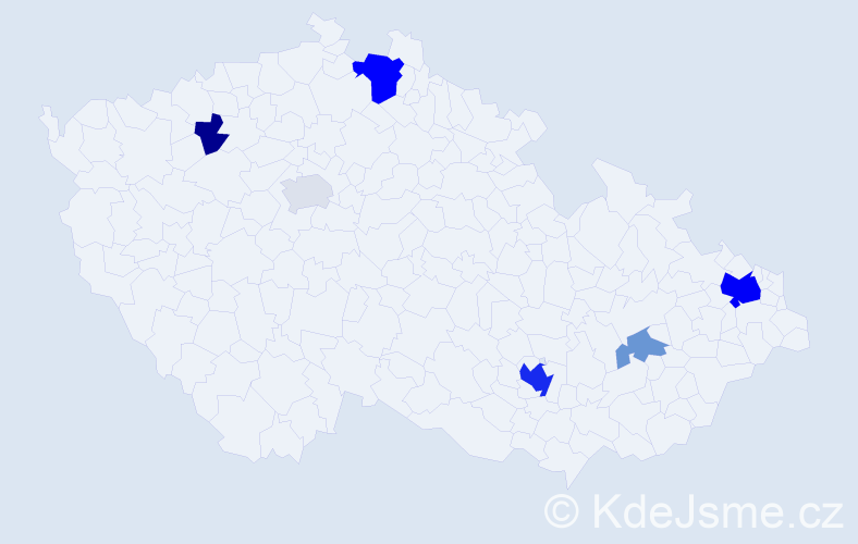 Příjmení: 'Ducarová', počet výskytů 18 v celé ČR