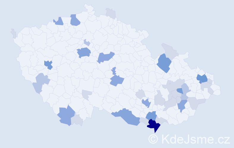 Příjmení: 'Mikulič', počet výskytů 96 v celé ČR