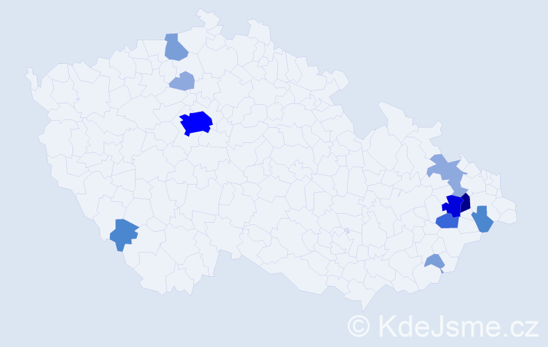 Příjmení: 'Kotrsová', počet výskytů 35 v celé ČR