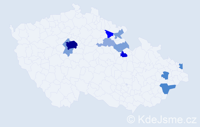 Příjmení: 'Lédr', počet výskytů 36 v celé ČR