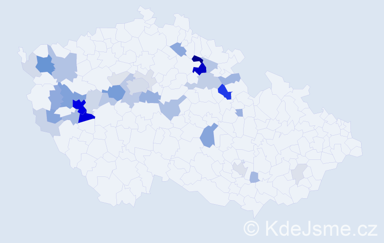 Příjmení: 'Lodr', počet výskytů 113 v celé ČR