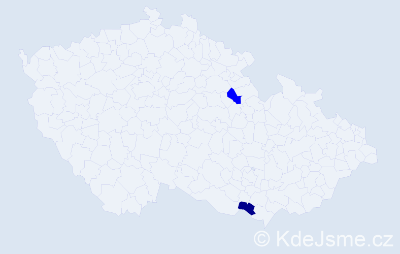 Příjmení: 'Galbičková', počet výskytů 3 v celé ČR