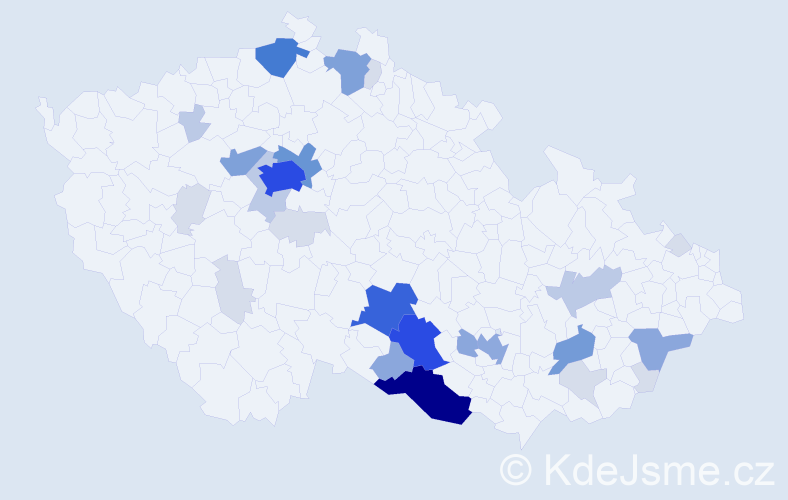 Příjmení: 'Česneková', počet výskytů 115 v celé ČR