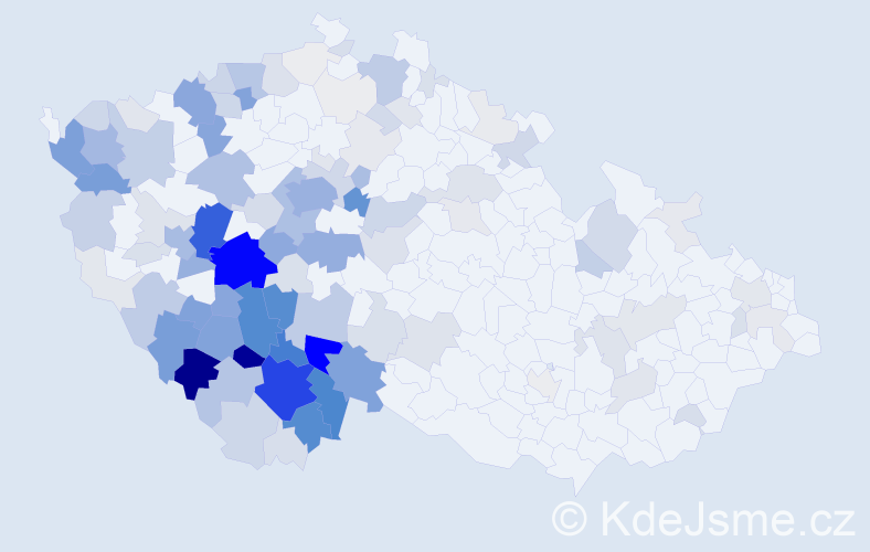 Příjmení: 'Vondrášková', počet výskytů 658 v celé ČR