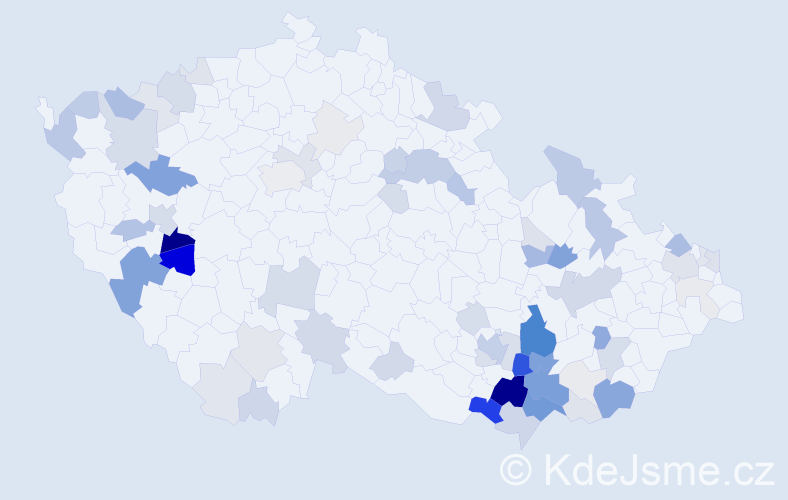 Příjmení: 'Jakubčíková', počet výskytů 239 v celé ČR