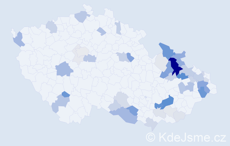 Příjmení: 'Brňáková', počet výskytů 146 v celé ČR