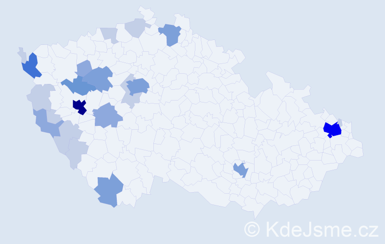 Příjmení: 'Prais', počet výskytů 60 v celé ČR