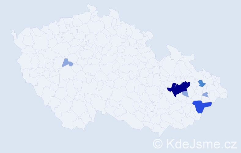 Příjmení: 'Tatalák', počet výskytů 20 v celé ČR