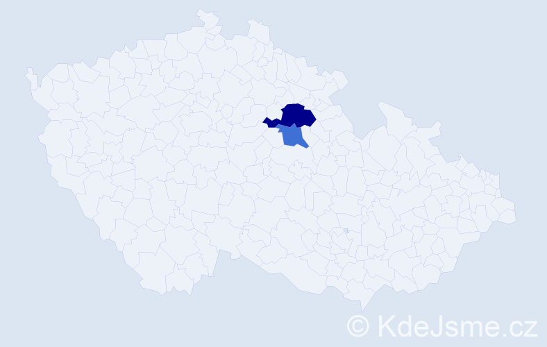 Příjmení: 'Kviz', počet výskytů 3 v celé ČR