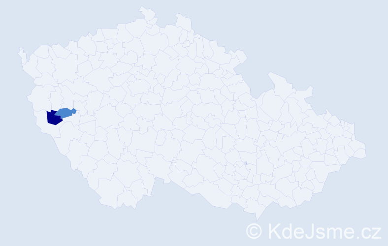Příjmení: 'Inderholc', počet výskytů 9 v celé ČR