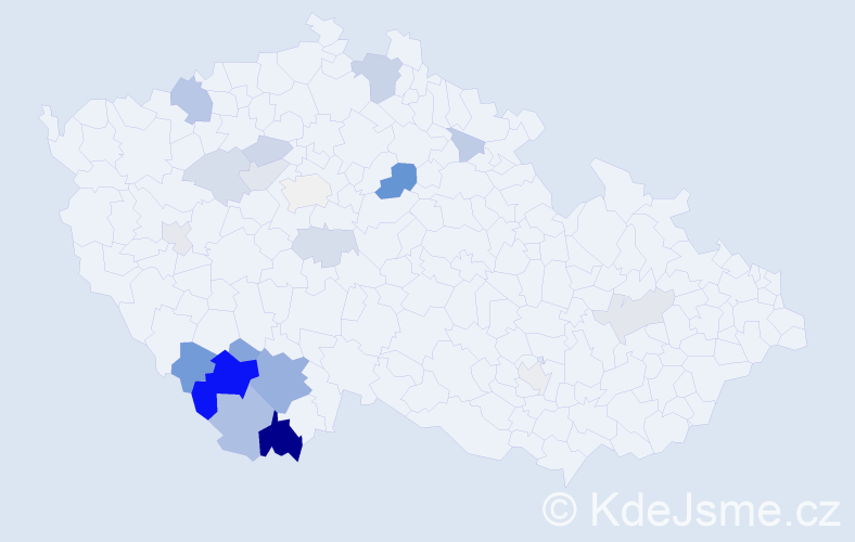 Příjmení: 'Sladová', počet výskytů 47 v celé ČR