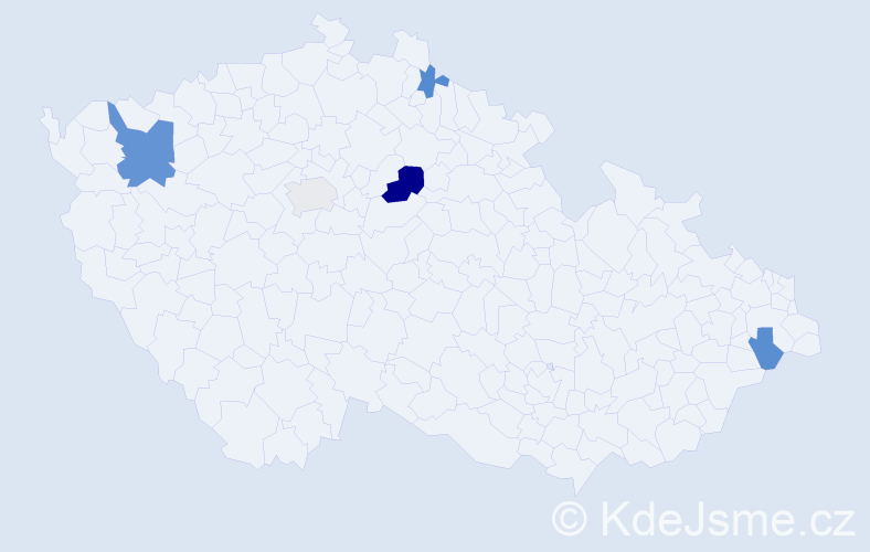 Příjmení: 'Gubič', počet výskytů 9 v celé ČR