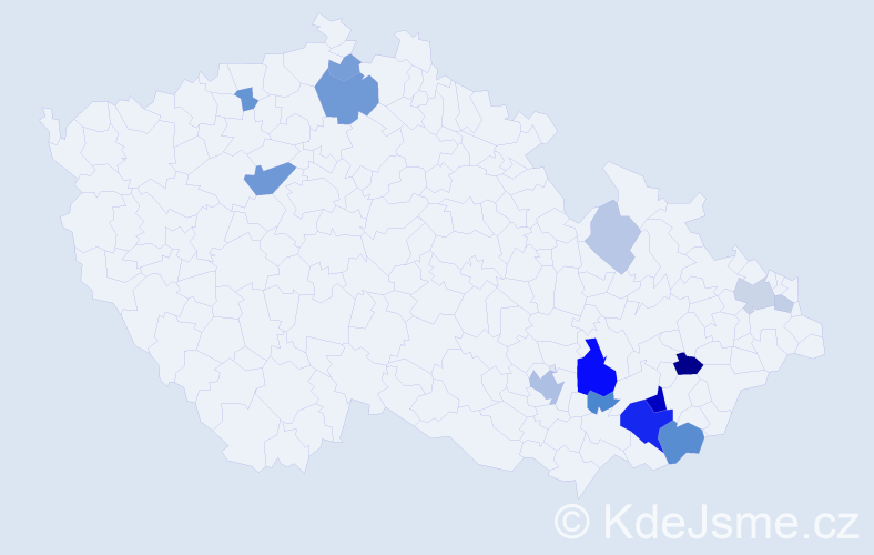 Příjmení: 'Lanšperková', počet výskytů 39 v celé ČR