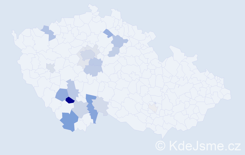 Příjmení: 'Činátlová', počet výskytů 52 v celé ČR