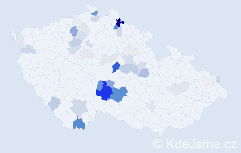 Příjmení: 'Marousek', počet výskytů 123 v celé ČR