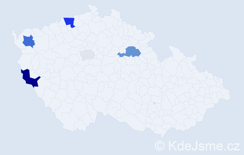 Příjmení: 'Pirohaničová', počet výskytů 10 v celé ČR