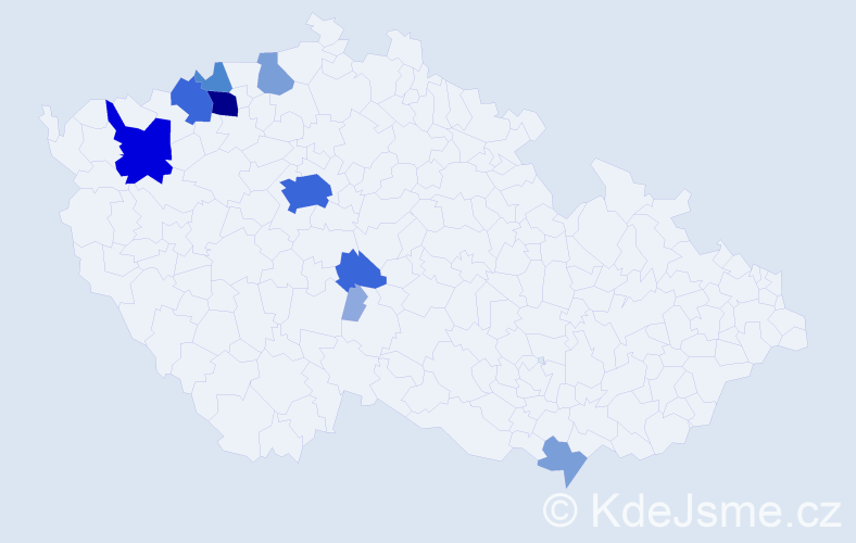 Příjmení: 'Dojáček', počet výskytů 33 v celé ČR