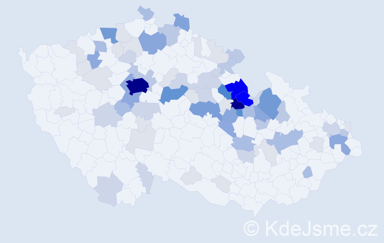Příjmení: 'Sršeň', počet výskytů 304 v celé ČR