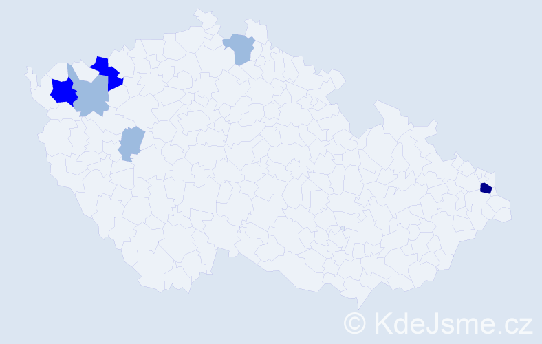 Příjmení: 'Durbák', počet výskytů 13 v celé ČR