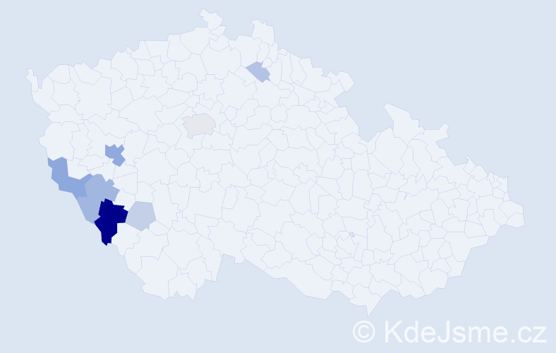 Příjmení: 'Pádecká', počet výskytů 22 v celé ČR