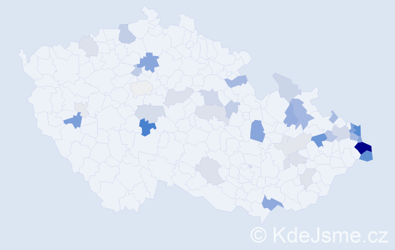 Příjmení: 'Kulla', počet výskytů 85 v celé ČR