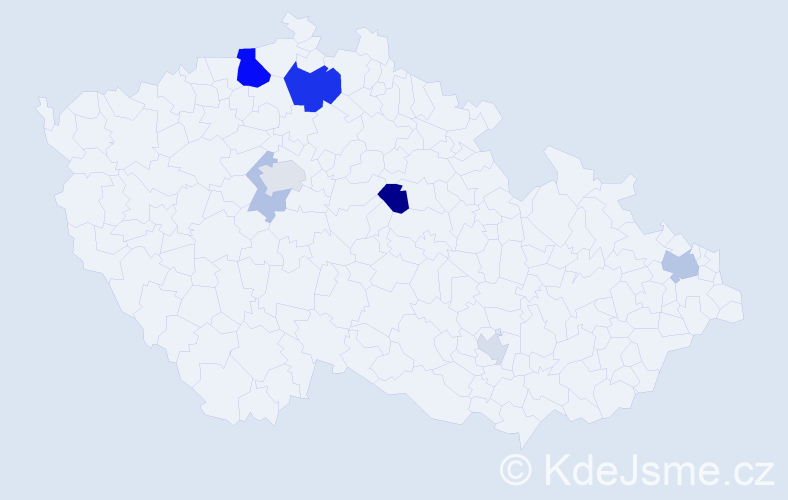Příjmení: 'Kótai', počet výskytů 18 v celé ČR