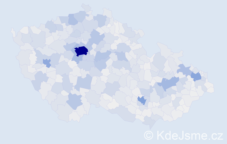 Příjmení: 'Král', počet výskytů 10012 v celé ČR