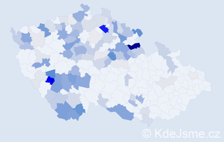Příjmení: 'Brouček', počet výskytů 391 v celé ČR
