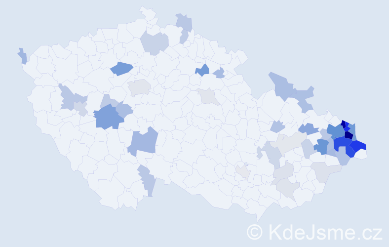 Příjmení: 'Bardoňová', počet výskytů 186 v celé ČR