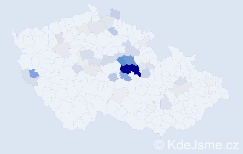 Příjmení: 'Koreček', počet výskytů 188 v celé ČR