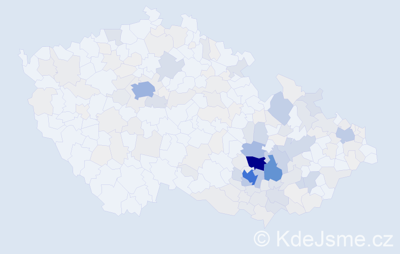 Příjmení: 'Zouhar', počet výskytů 1044 v celé ČR