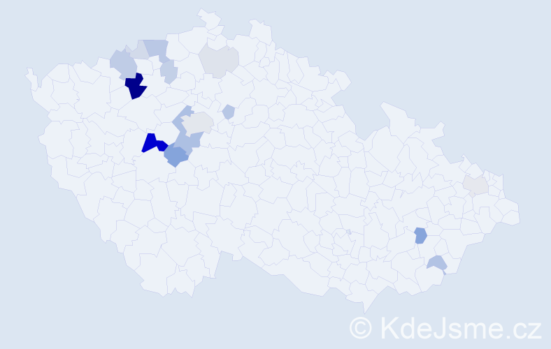 Příjmení: 'Chot', počet výskytů 51 v celé ČR