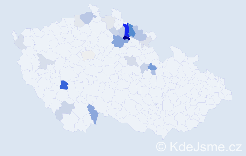 Příjmení: 'Povrová', počet výskytů 48 v celé ČR