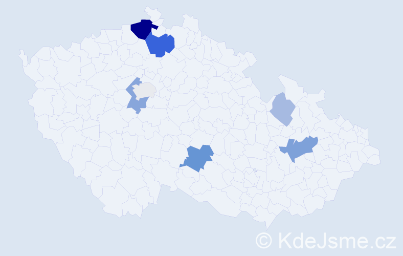 Příjmení: 'Kucharovičová', počet výskytů 21 v celé ČR