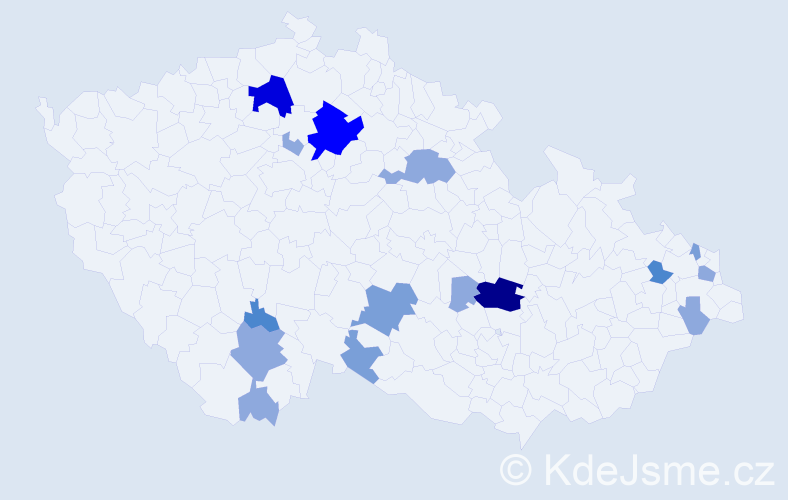 Příjmení: 'Mahútová', počet výskytů 37 v celé ČR