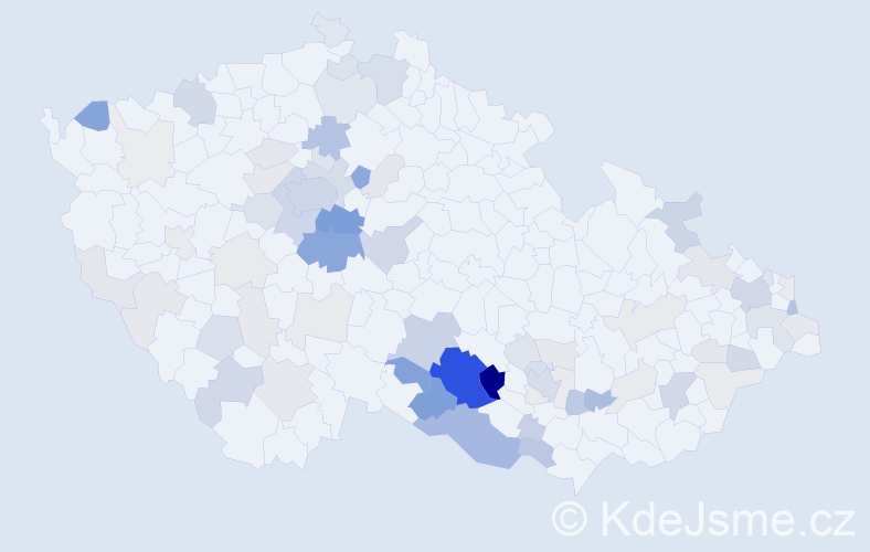 Příjmení: 'Vejmelková', počet výskytů 266 v celé ČR