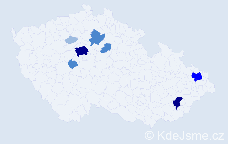 Příjmení: 'Krasická', počet výskytů 18 v celé ČR