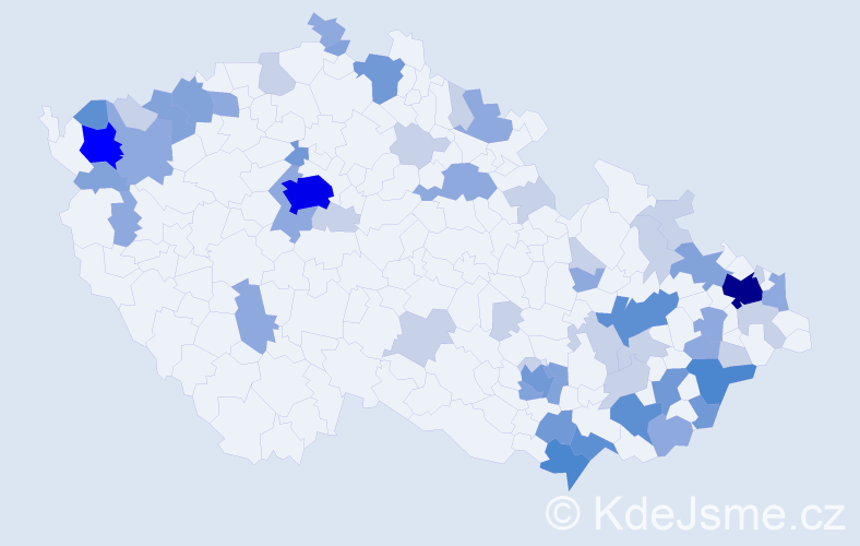 Příjmení: 'Hollá', počet výskytů 153 v celé ČR