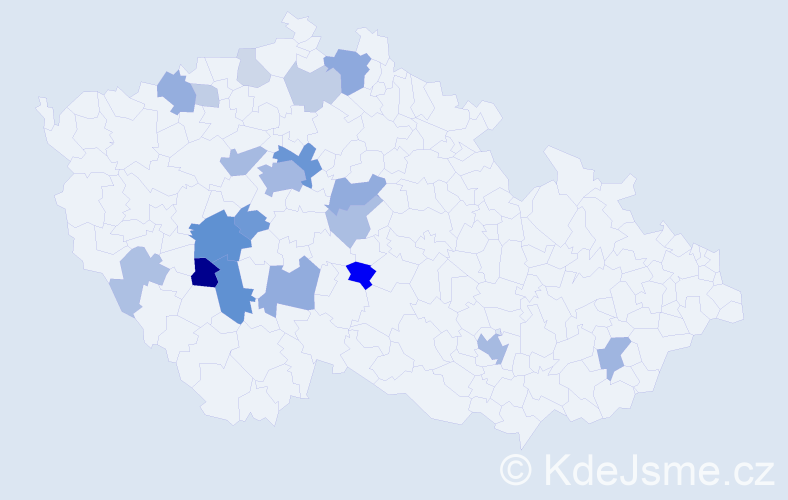 Příjmení: 'Siblík', počet výskytů 54 v celé ČR