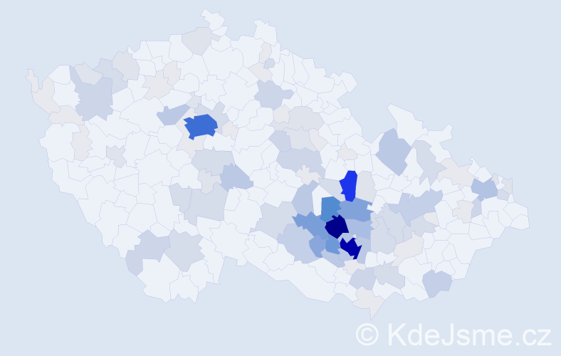 Příjmení: 'Klusák', počet výskytů 453 v celé ČR