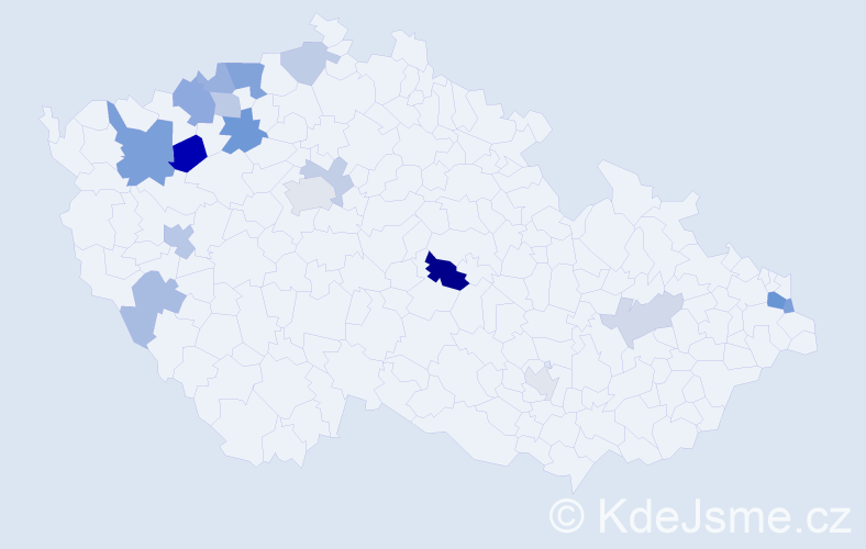 Příjmení: 'Karabová', počet výskytů 32 v celé ČR