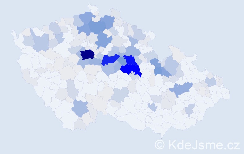 Příjmení: 'Kubelka', počet výskytů 818 v celé ČR