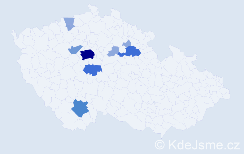 Příjmení: 'Kubeška', počet výskytů 31 v celé ČR
