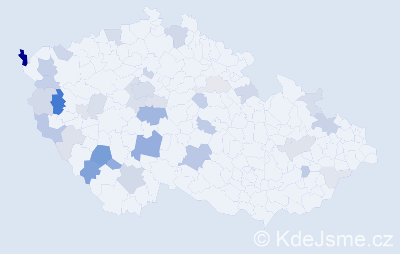 Příjmení: 'Vojáková', počet výskytů 86 v celé ČR