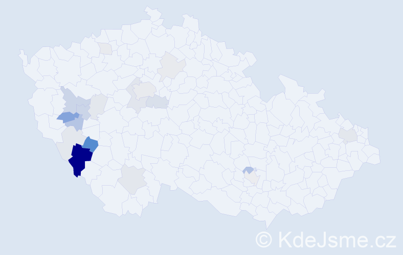Příjmení: 'Trš', počet výskytů 65 v celé ČR