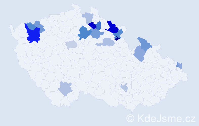 Příjmení: 'Kriegel', počet výskytů 33 v celé ČR