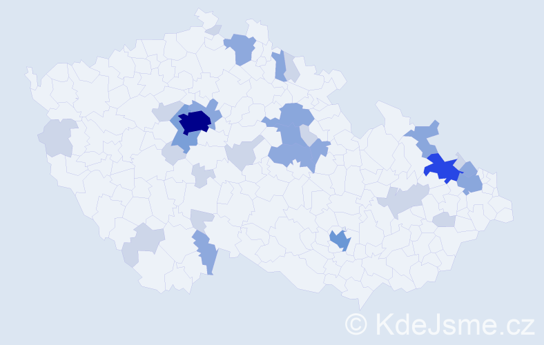 Příjmení: 'Vichová', počet výskytů 73 v celé ČR