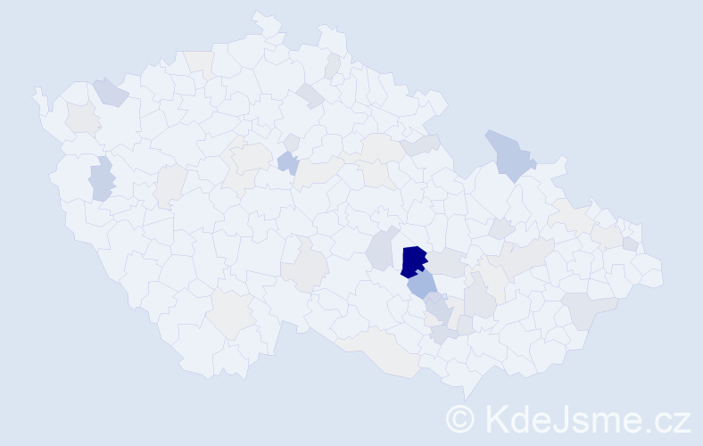 Příjmení: 'Krytinář', počet výskytů 123 v celé ČR