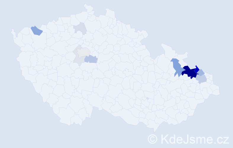 Příjmení: 'Premusová', počet výskytů 53 v celé ČR