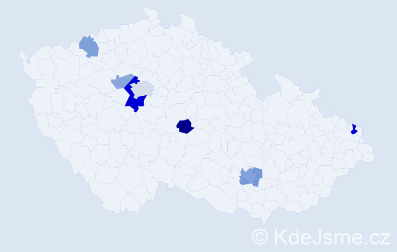 Příjmení: 'Košecká', počet výskytů 15 v celé ČR